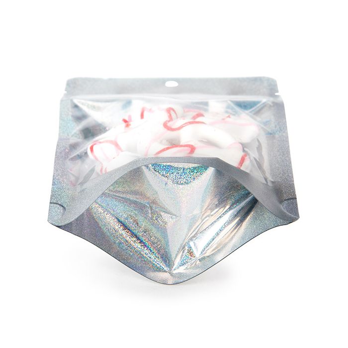 Stand Up Pouches transparent/Glitter Holographic 10,2x6x15,2 cm (25 pieces) [ZBGHG2C]