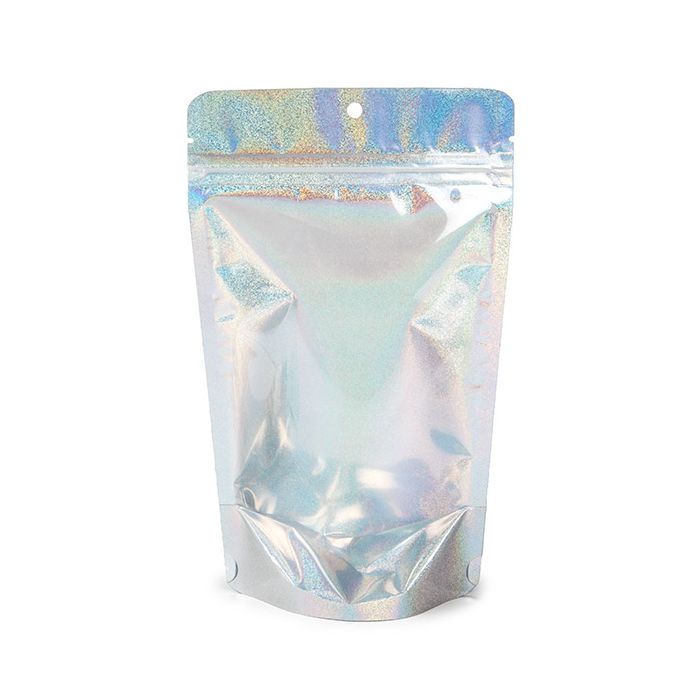 Stand Up Pouches transparent/Glitter Holographic 13x7,9x20,6 cm (25 pieces) [ZBGHG3C]
