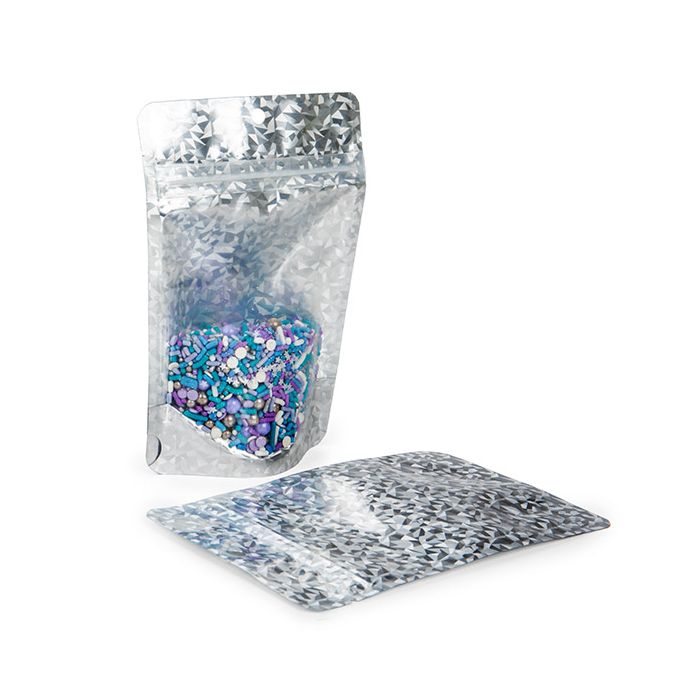 Stand Up Pouches transparent/Holographic Ice 10,2x6x15,2 cm (25 pieces) [ZBGHI2C]