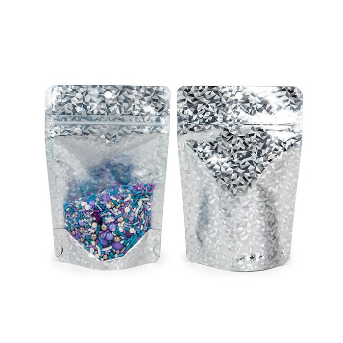 Stand Up Pouches transparent/Holographic Ice 10,2x6x15,2 cm (25 pieces) [ZBGHI2C]