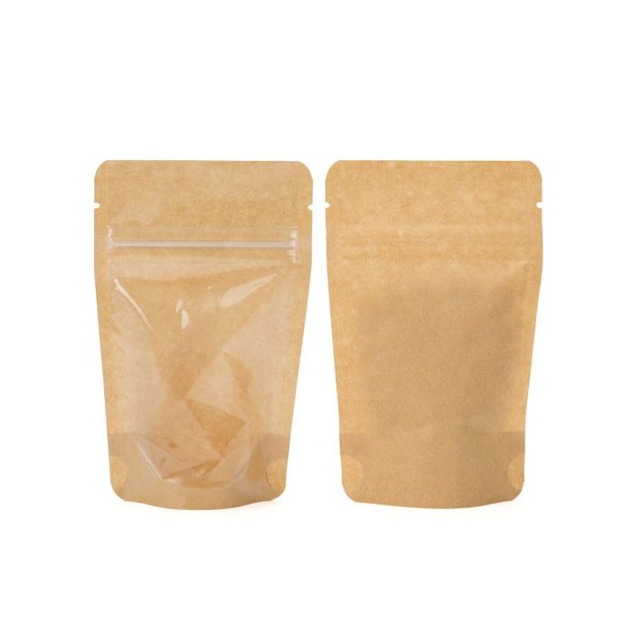 Stand Up Pouches Transparent/Kraft 10.2x6x15.2cm | 57 grams (100 pieces) [ZBGKC2]
