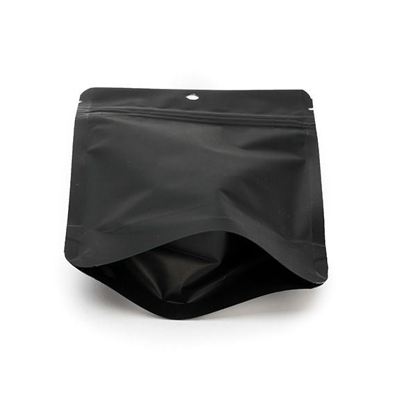 Stand Up Pouches Matt Black 10x6x15cm | 57 grams with hang hole (100 pieces) [ZBGM2MBH]