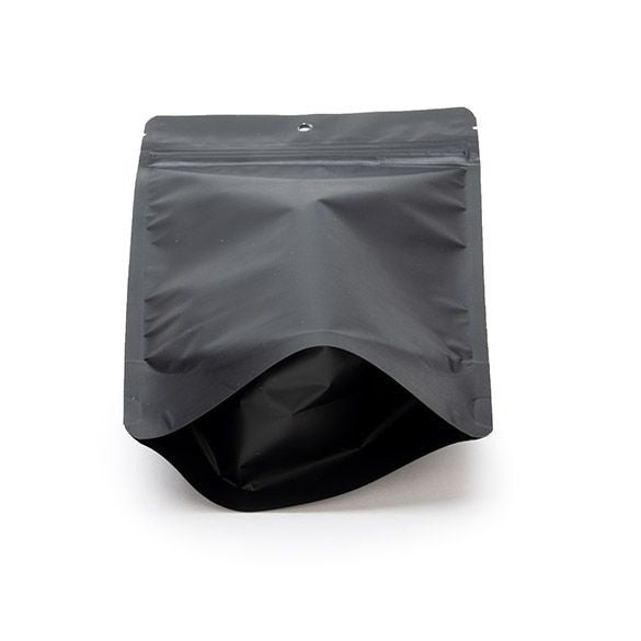 Stand Up Pouches Matt Black 13x7x20.5cm | 113 grams with hang hole (100 pieces) [ZBGM3MBH]