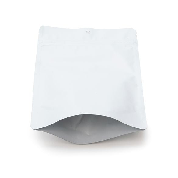 Stand Up Pouches Matt White 13x8x20.5cm | 113 grams with hang hole (100 pieces) [ZBGM3MWH]