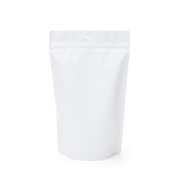 Stand Up Pouches Matt White 17x9x28.5cm | 340 grams with hang hole (100 pieces) [ZBGM4MWH]