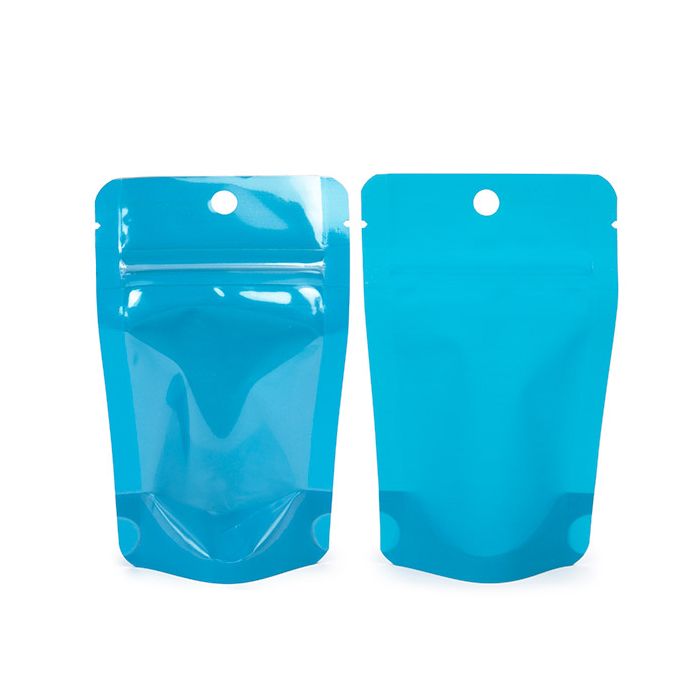 Stand Up Pouches Transparent/Neon Blue 7,9x5,1x13 cm (100 pieces) [ZBGN1BL]