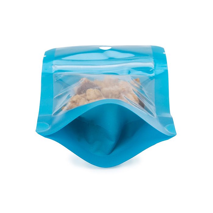 Stand Up Pouches Transparent/Neon Blue 7,9x5,1x13 cm (100 pieces) [ZBGN1BL]