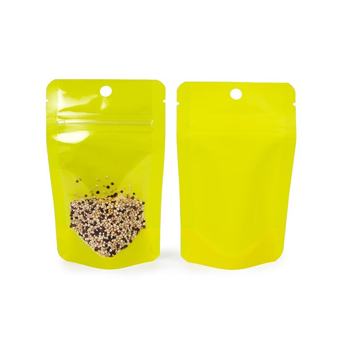 Stand Up Pouches Transparent/Neon Yellow 7,9x5,1x13 cm (100 pieces) [ZBGN1YW]