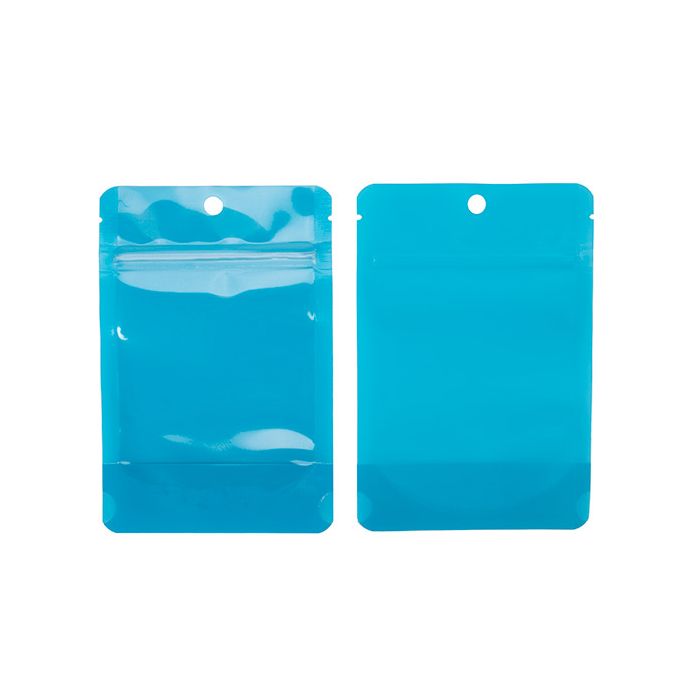 Stand Up Pouches Transparent/Neon Blue 10,2x6x15,2 cm (100 pieces) [ZBGN2BL]