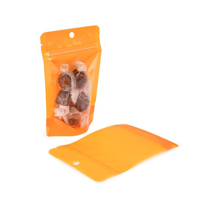 Stand Up Pouches Transparent/Neon Orange 10,2x6x15,2 cm (100 pieces) [ZBGN2OR]