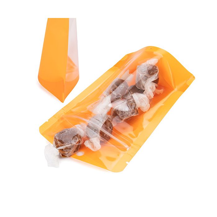 Stand Up Pouches Transparent/Neon Orange 10,2x6x15,2 cm (100 pieces) [ZBGN2OR]