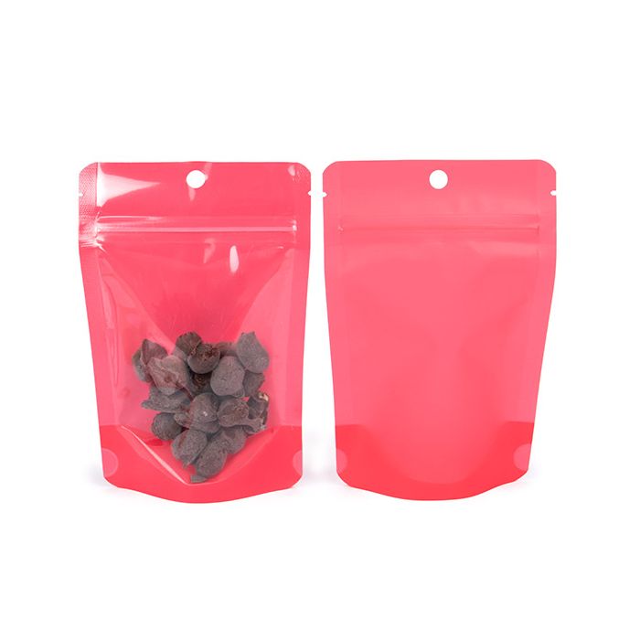 Stand Up Pouches Transparent/Neon Watermelon 10,2x6x15,2 cm (100 pieces) [ZBGN2W]