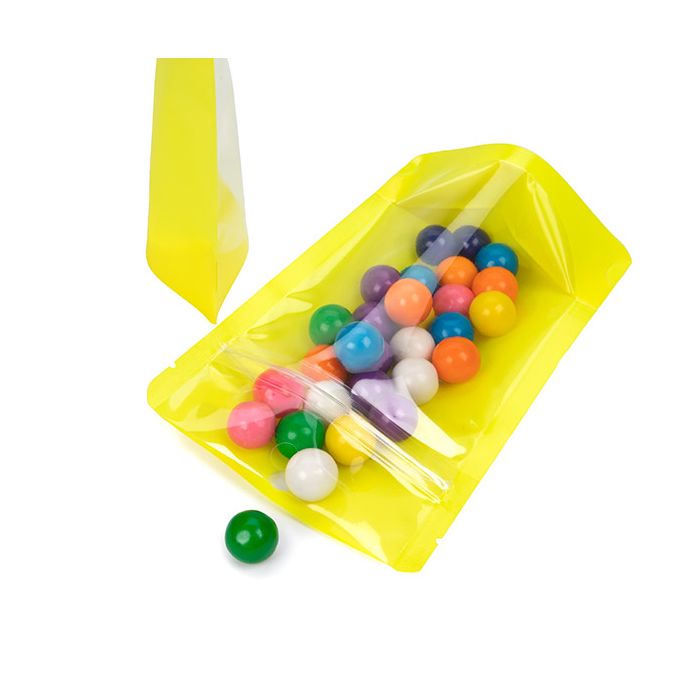 Stand Up Pouches Transparent/Neon Yellow 10,2x6x15,2 cm (100 pieces) [ZBGN2YW]