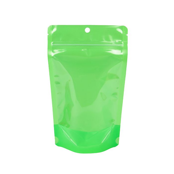 Stand Up Pouches Transparent/Neon Green 13x7,9x20,6 cm (100 pieces) [ZBGN3GR]