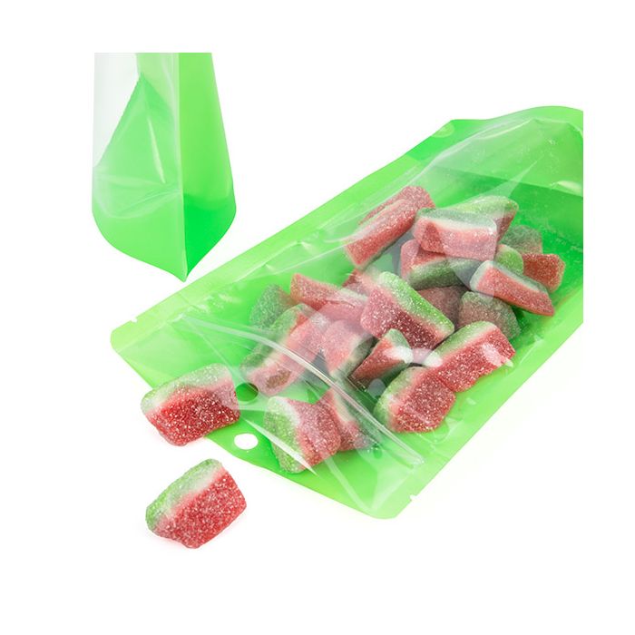 Stand Up Pouches Transparent/Neon Green 13x7,9x20,6 cm (100 pieces) [ZBGN3GR]