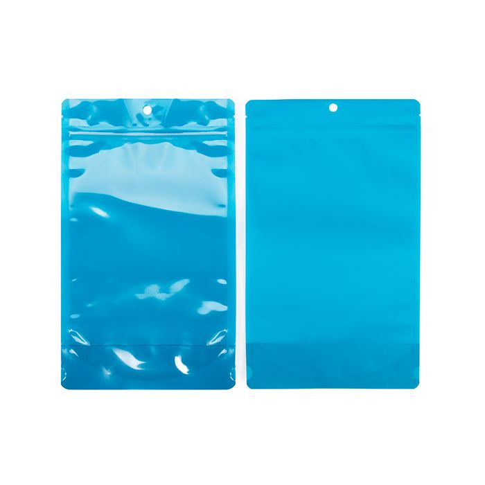 Stand Up Pouches Transparent/Neon Blue 17,2x8,9x28,6 cm (100 pieces) [ZBGN4BL]