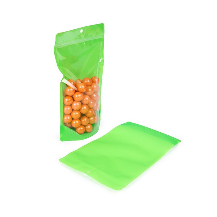 Stand Up Pouches Transparent/Neon Green 17,2x8,9x28,6 cm (100 pieces) [ZBGN4GR]