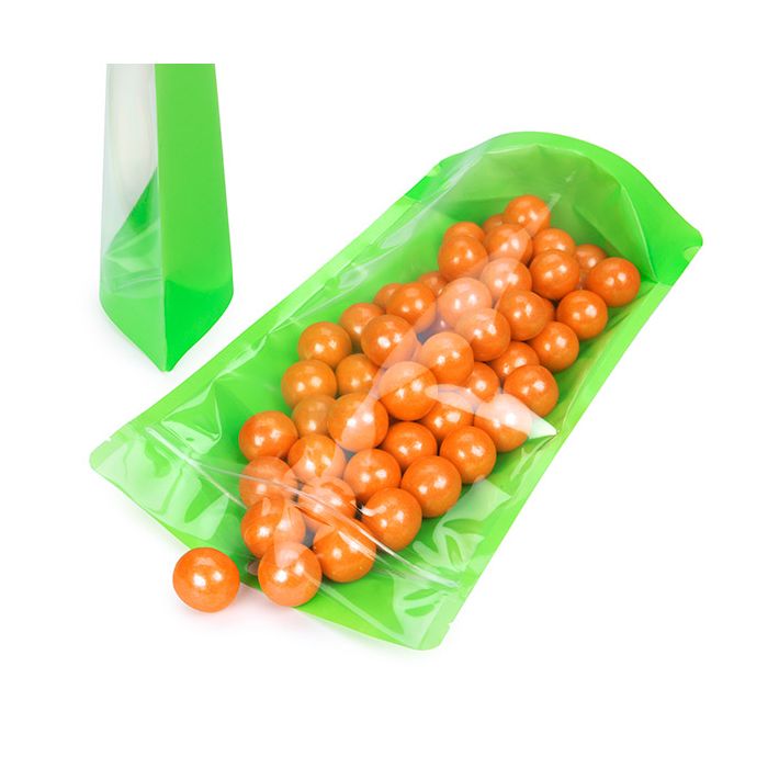 Stand Up Pouches Transparent/Neon Green 17,2x8,9x28,6 cm (100 pieces) [ZBGN4GR]