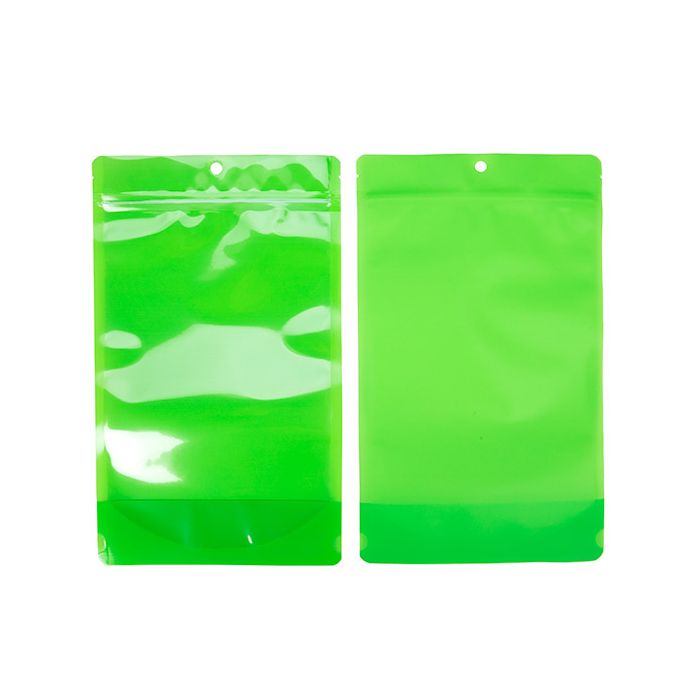 Stand Up Pouches Transparent/Neon Green 17,2x8,9x28,6 cm (100 pieces) [ZBGN4GR]