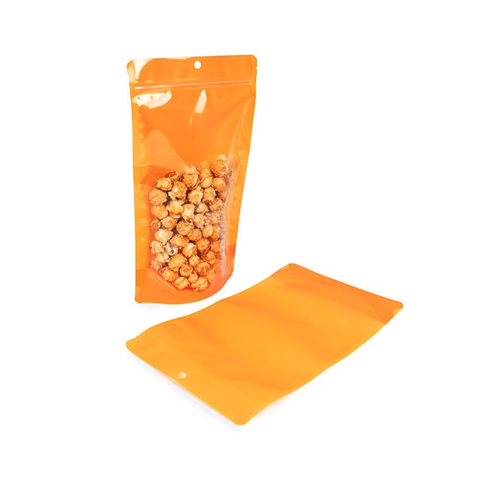 Stand Up Pouches Transparent/Neon Orange 17,2x8,9x28,6 cm (100 pieces) [ZBGN4OR]