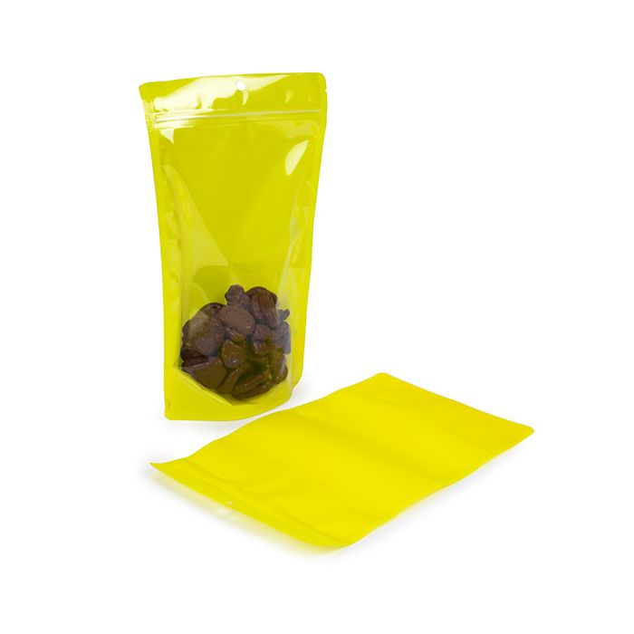 Stand Up Pouches Transparent/Neon Yellow 17,2x8,9x28,6 cm (100 pieces) [ZBGN4YW]