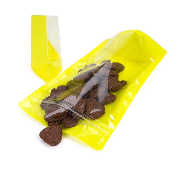 Stand Up Pouches Transparent/Neon Yellow 17,2x8,9x28,6 cm (100 pieces) [ZBGN4YW]
