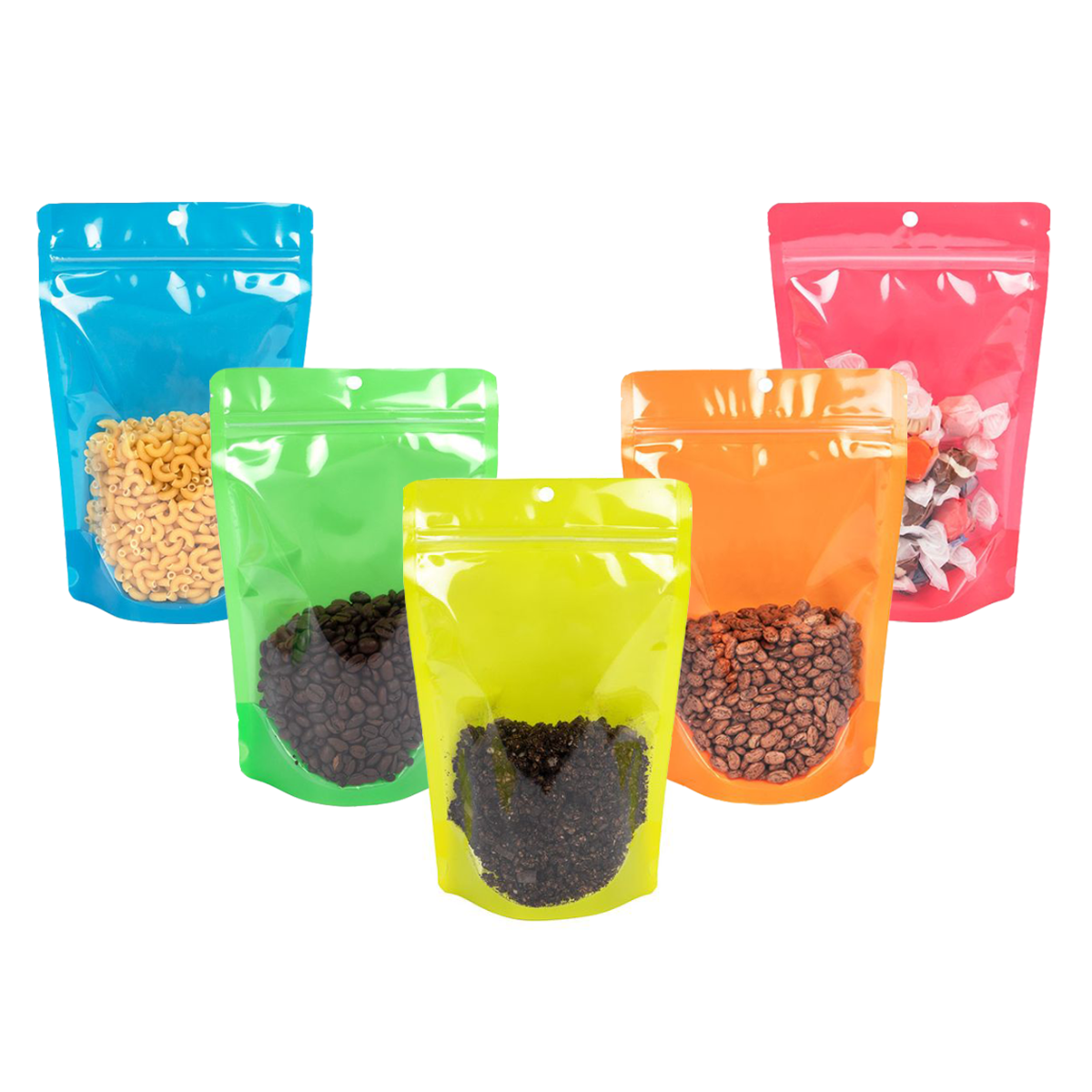 Stand Up Pouches Transparent/Neon Orange 7,9x5,1x13 cm (100 pieces) [ZBGN1OR]