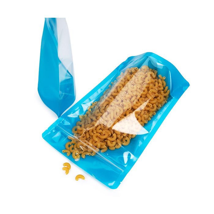 Stand Up Pouches Transparent/Neon Blue 14,9x8,9x23,2 cm (100 pieces) [ZBGN7BL]