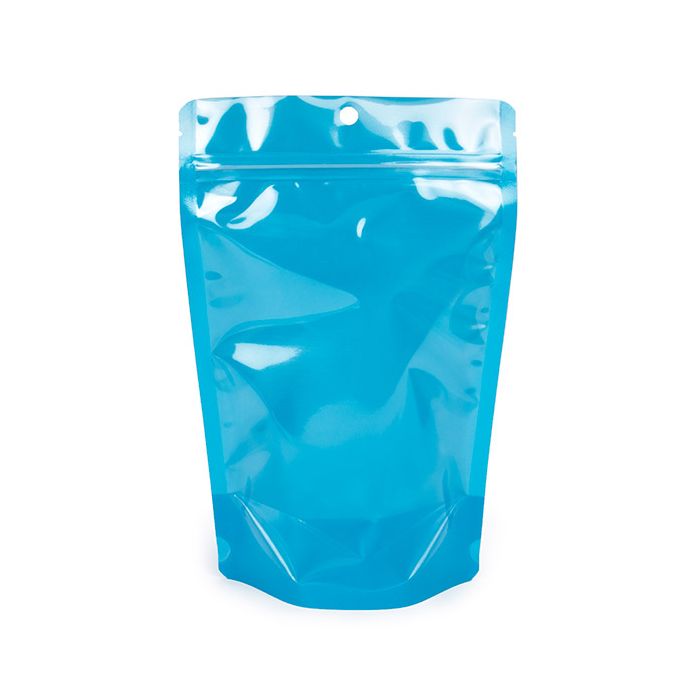 Stand Up Pouches Transparent/Neon Blue 14,9x8,9x23,2 cm (100 pieces) [ZBGN7BL]