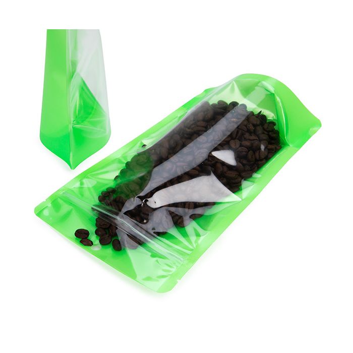 Stand Up Pouches Transparent/Neon Green 14,9x8,9x23,2 cm (100 pieces) [ZBGN7GR]