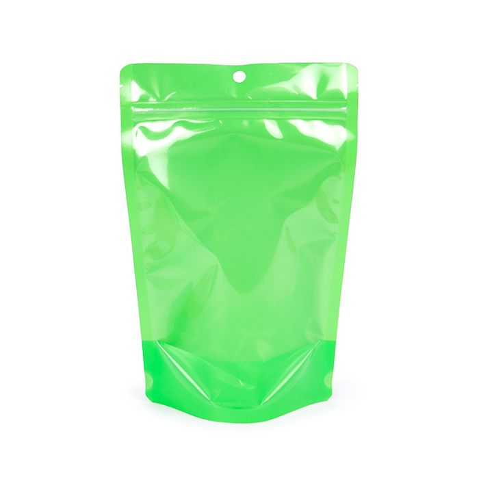 Stand Up Pouches Transparent/Neon Green 14,9x8,9x23,2 cm (100 pieces) [ZBGN7GR]