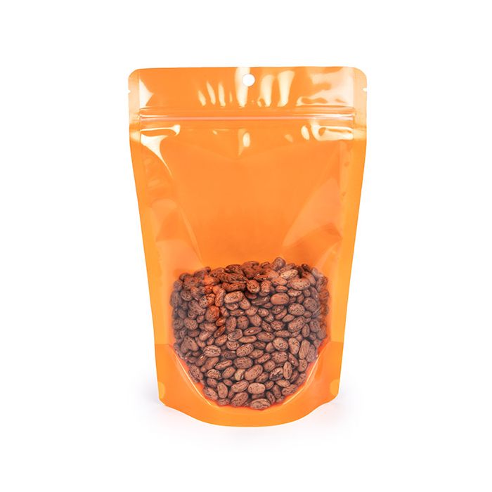 Stand Up Pouches Transparent/Neon Orange 14,9x8,9x23,2 cm (100 pieces) [ZBGN7OR]