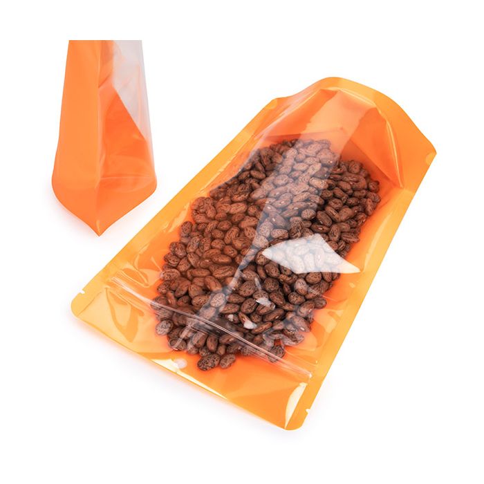 Stand Up Pouches Transparent/Neon Orange 14,9x8,9x23,2 cm (100 pieces) [ZBGN7OR]