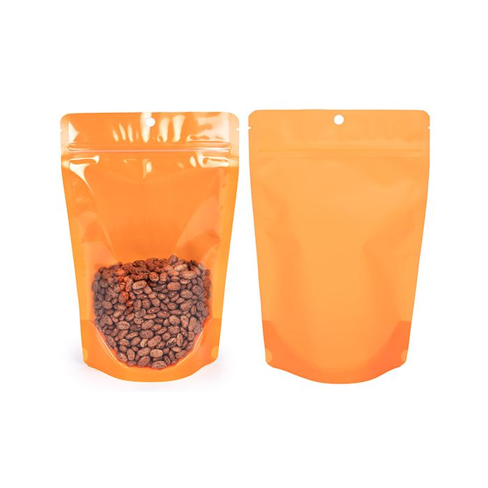 Stand Up Pouches Transparent/Neon Orange 14,9x8,9x23,2 cm (100 pieces) [ZBGN7OR]
