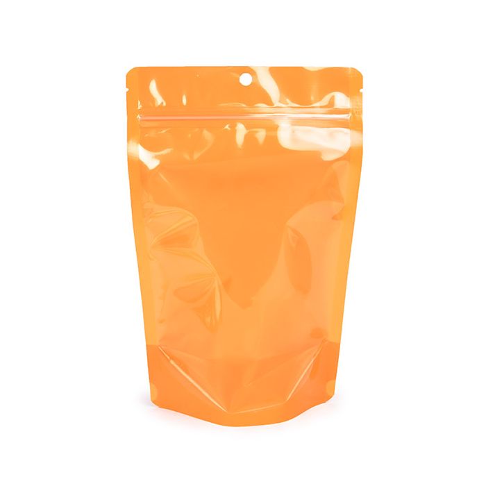 Stand Up Pouches Transparent/Neon Orange 14,9x8,9x23,2 cm (100 pieces) [ZBGN7OR]