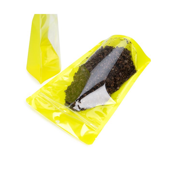 Stand Up Pouches Transparent/Neon Yellow 14,9x8,9x23,2 cm (100 pieces) [ZBGN7YW]