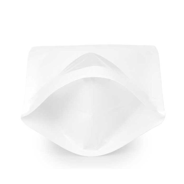 Stand Up Pouches Pearl White with oval Window 10.2x6x15.2cm (100 pieces) [ZBGO2P]