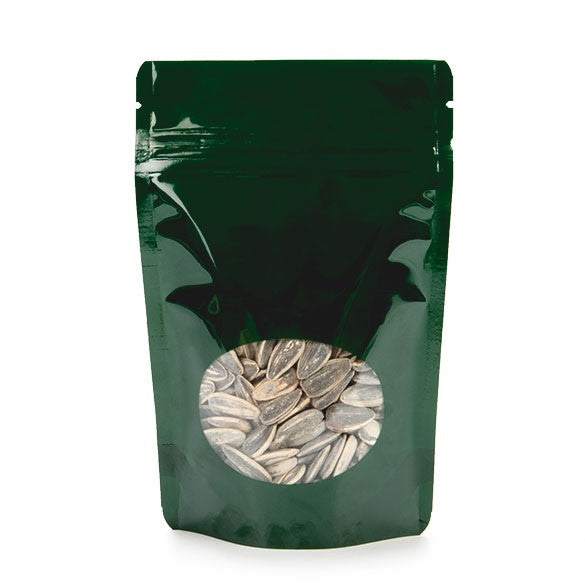 Stand Up Pouches Green with oval Window 10x6x15cm | 57 grams (100 pieces) [ZBGO2HG]