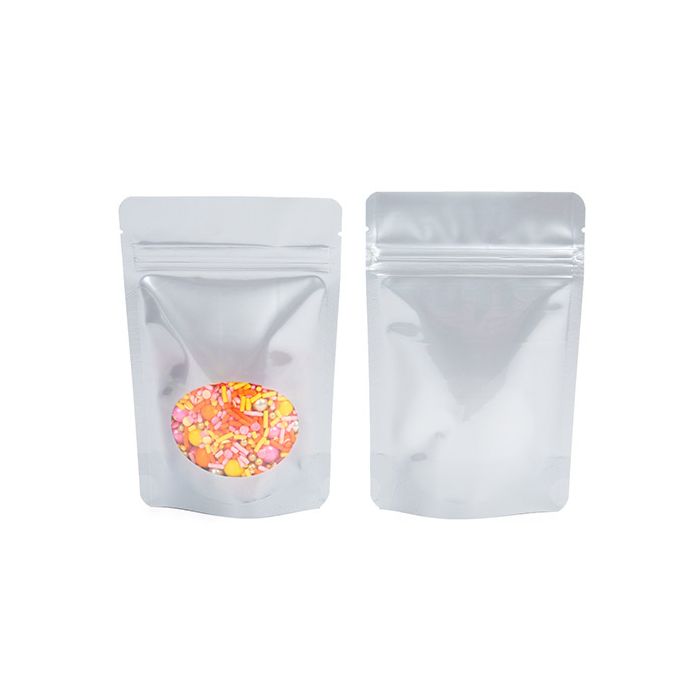 Stand Up Pouches Silver with oval Window 10x6x15cm | 57 grams (100 pieces) [ZBGO2S]