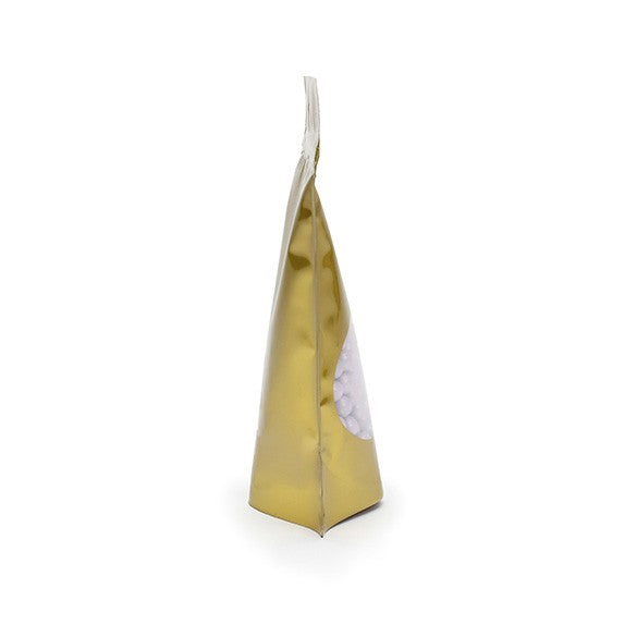 Stand Up Pouches Gold with oval Window 13x7x20.5cm | 113 grams (100 pieces) [ZBGO3G]