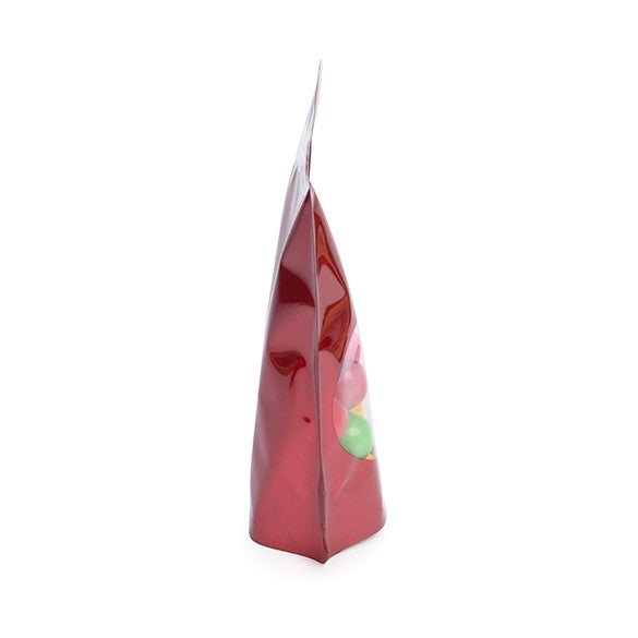 Stand Up Pouches Red with oval Window 13x7x20.5cm | 113 grams (100 pieces) [ZBGO3R]