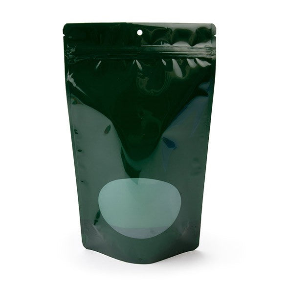 Stand Up Pouches Green with oval Window 17x9x28.5cm | 340 grams (100 pieces) [ZBGO4HG]