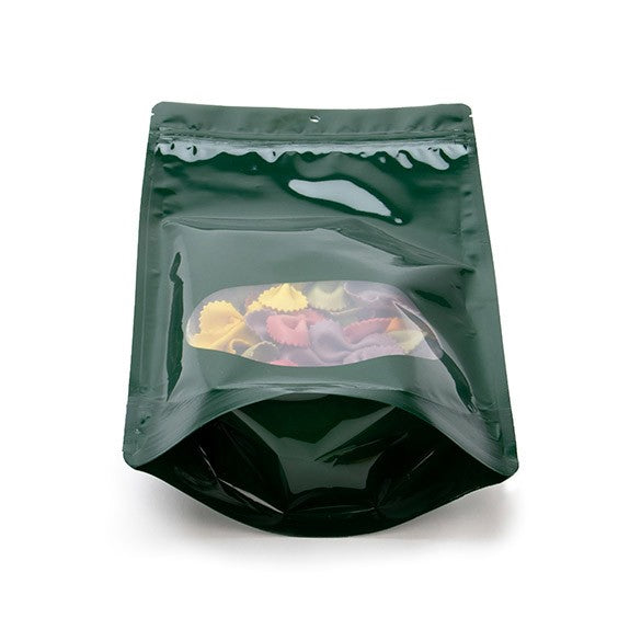 Stand Up Pouches Green with oval Window 17x9x28.5cm | 340 grams (100 pieces) [ZBGO4HG]