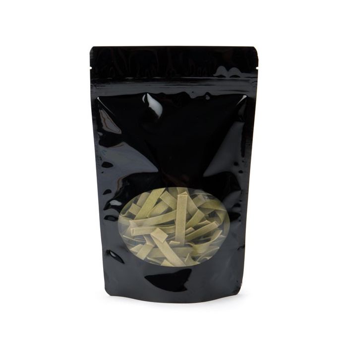 Stand Up Pouches Black with oval Window 15x9x23.2cm | 312 grams (100 pieces) [ZBGO7B]