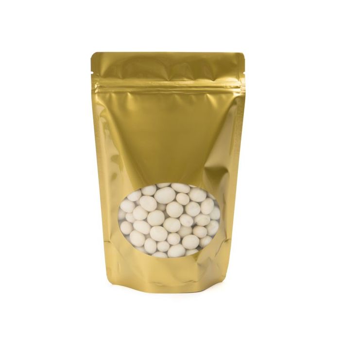 Stand Up Pouches Gold with oval Window 15x9x23.2cm | 312 grams (100 pieces) [ZBGO7G]