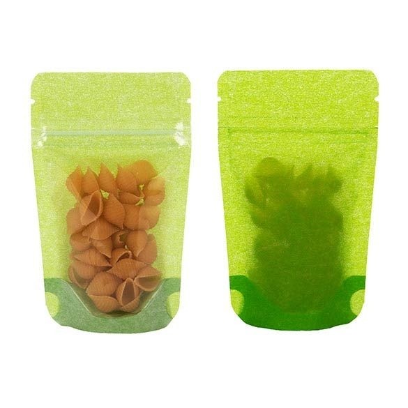 Stand Up Pouches Rice Paper Transparent/Green 7.9x5.1x13cm | 28 grams (100 pieces) [ZBGR1GRC]