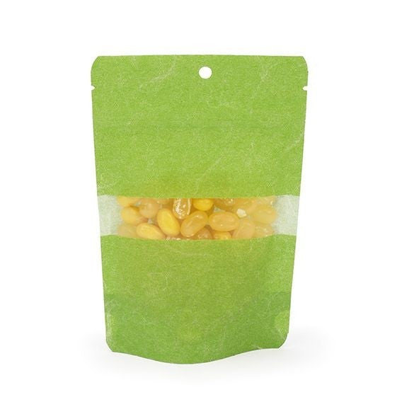 Stand Up Pouches Rice Paper Green 10x6x15cm | 57 grams with Hang Hole (100 pieces) [ZBGR2GRH]