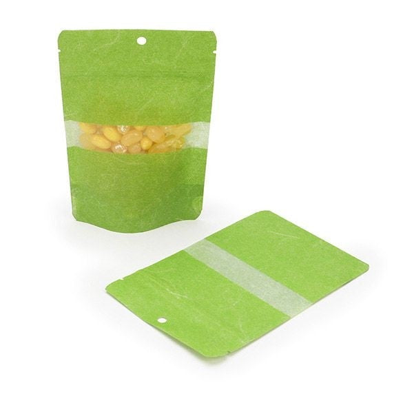 Stand Up Pouches Rice Paper Green 10x6x15cm | 57 grams with Hang Hole