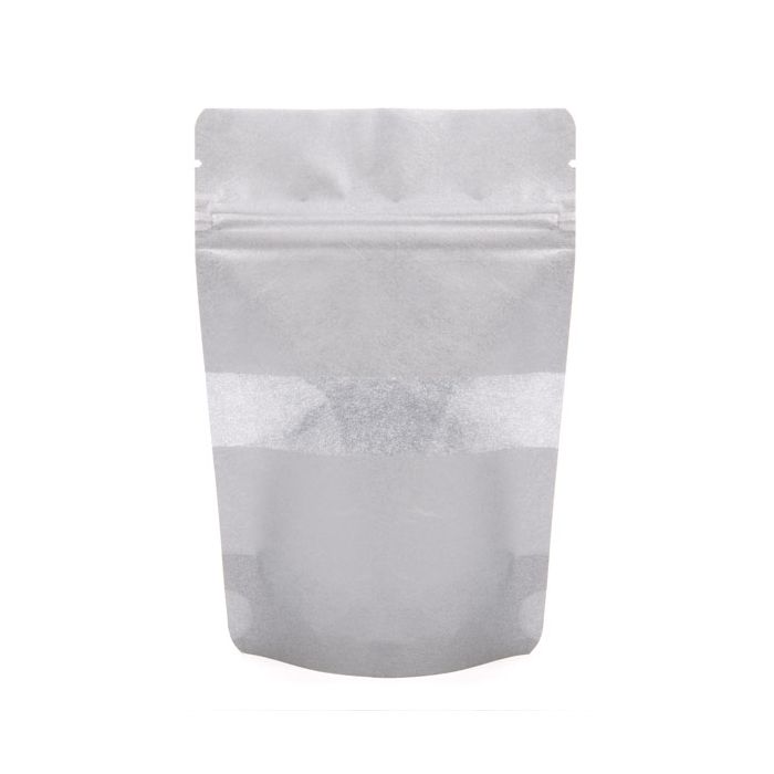 Stand Up Pouches Rice Paper Silver with Window 13x8x20.5cm | 113 grams