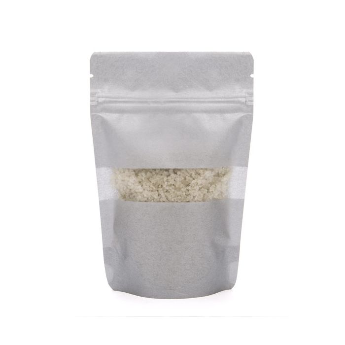 Stand Up Pouches Rice Paper Silver with Window 13x8x20.5cm | 113 grams (100 pieces) [ZBGR3S]